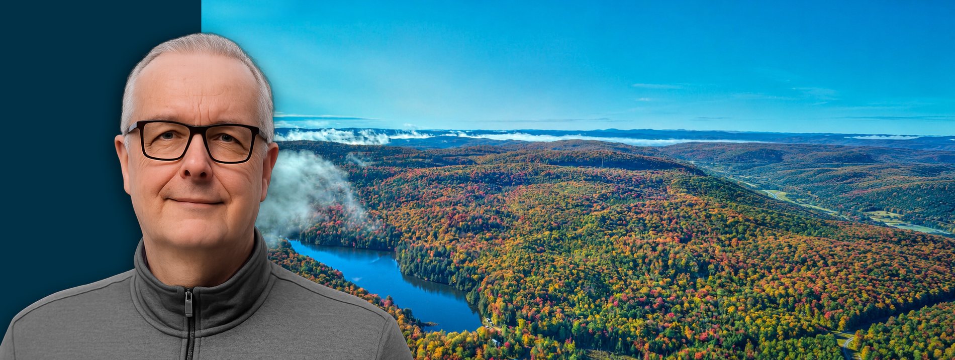 François Filion, fondateur, devant le domaine Peakwatina