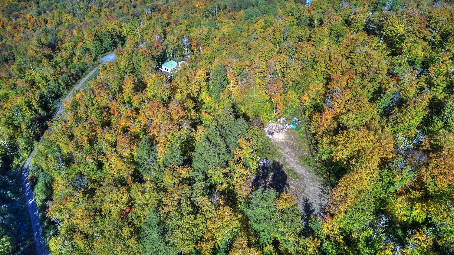 Vue aérienne du domaine en automne