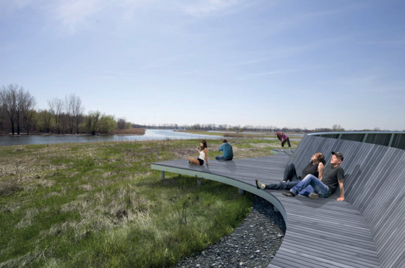 Concept — belvédère panoramique au bord de l'eau